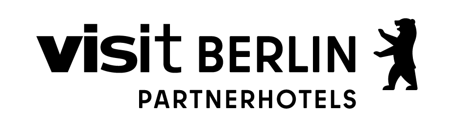 Logo with wordmark "visitBerlin Partnerhotels" and Berlin Baer
