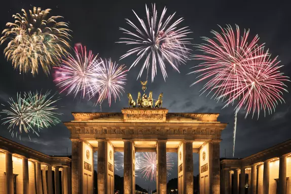 New year on the Brandeburg Tor in Berlin New year on the Brandeburg Tor in Berlin