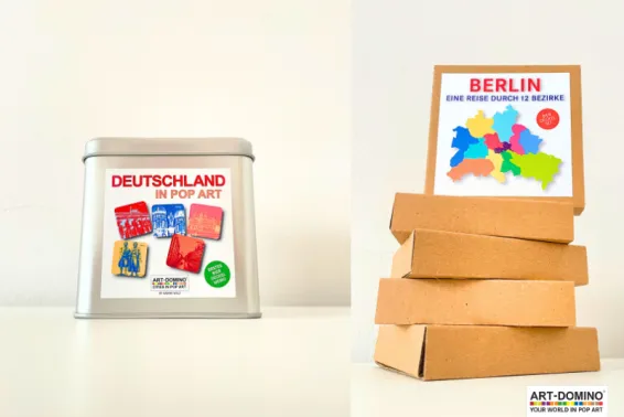 ART-DOMINO® Bierdeckel-Sets Deutschland und Berlin in Pop Art