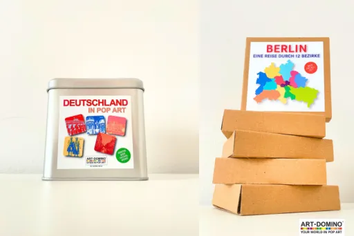 ART-DOMINO® Bierdeckel-Sets Deutschland und Berlin in Pop Art