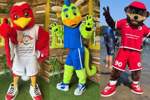 mehrere Maskottchen