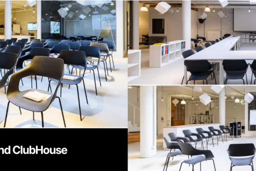 Dieser Banner zeigt drei verschiedene Bestuhlsmöglichkeiten unseres großen Raumes. Von Präsentations- über Konferenzbestehlung zu Meeting Stepups, können wir alles umsetzten.