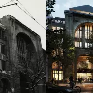 Collage vom Kunsthaus Tacheles auf der linken Seite und dem Fotografiska auf der rechten Seite