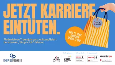 Die Jobmesse “Shop a Job” ist für Besucher*innen kostenfrei und ohne Anmeldung.