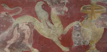 Pergamenische Wandmalerei mit Greifenfries (Ausschnitt)