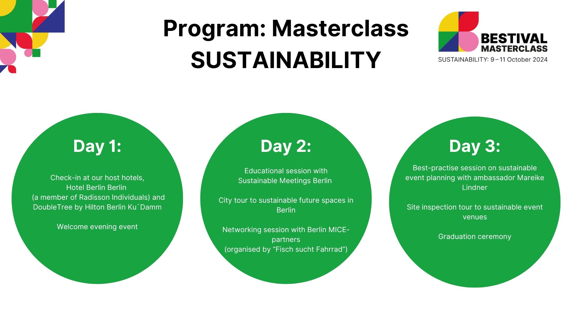 BESTIVAL Masterclass 2024 SUSTAINABILITY Programm