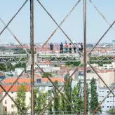 360 Grad Blick über Berlin vom Gasometer auf dem EUREF Campus