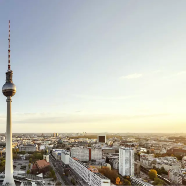 Panoramaaufnahme vom Berliner Fernsehturm