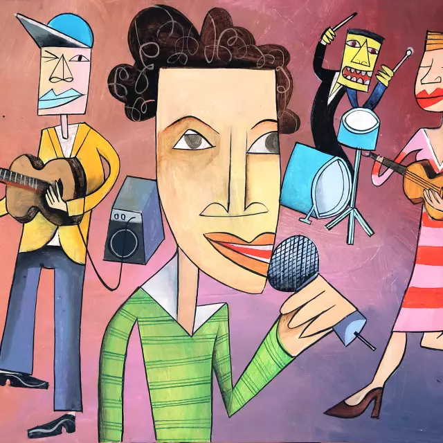 Musiker:innen, gemalt.