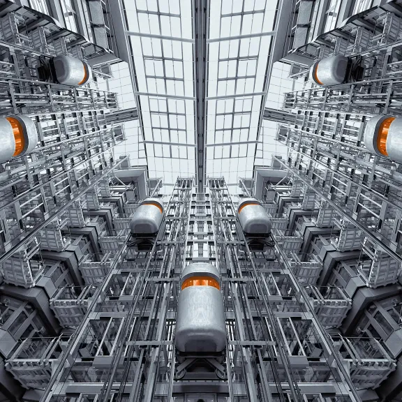 Fahrstühle im Kant Atrium im Ludwig Erhard Haus