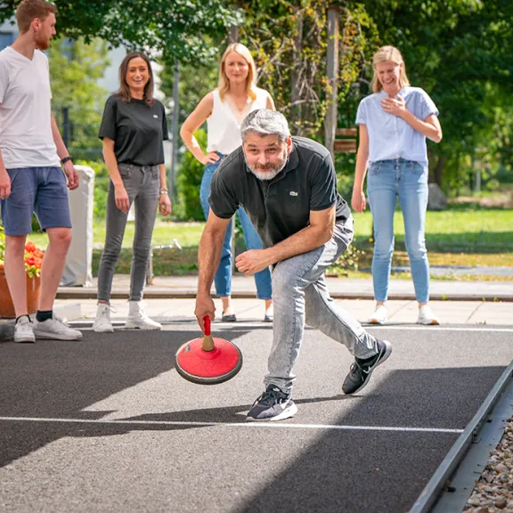 Eisstockteam in Aktion