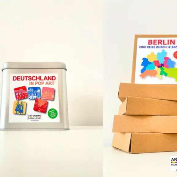 ART-DOMINO® Bierdeckel-Sets Deutschland und Berlin in Pop Art
