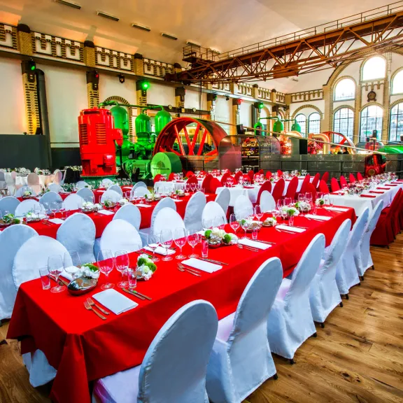 Meeting Guide Berlin, Eventlocation Wasserwerk, Dinnerbestuhlung im Pumpwerk