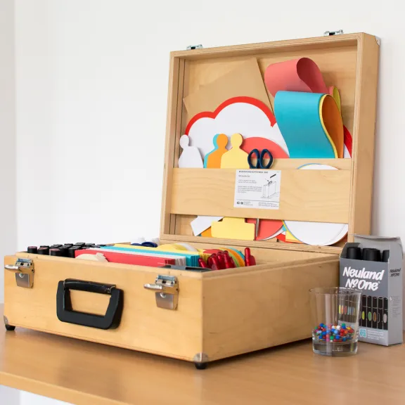 Moderationskoffer, offen