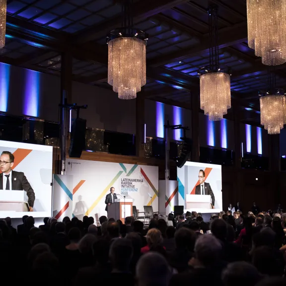 Außenminister Maas spricht bei der Außenminister-Konferenz der Lateinamerika-Karibik-Initiative des Auswärtigen Amtes