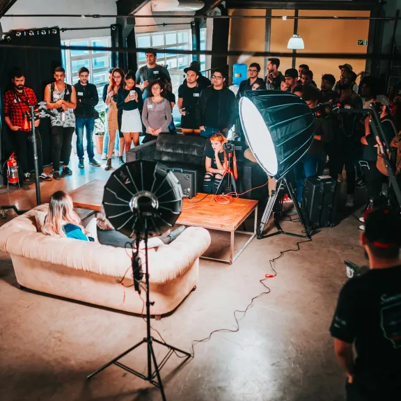 Interviewaufzeichnung mit Live Publikum