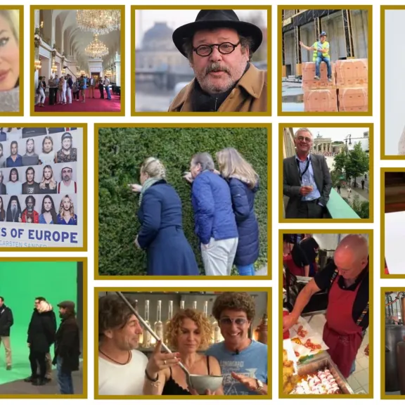 Collage mit verschiedenen Menschen in Alltagssituationen, teils drinnen, teils draußen.