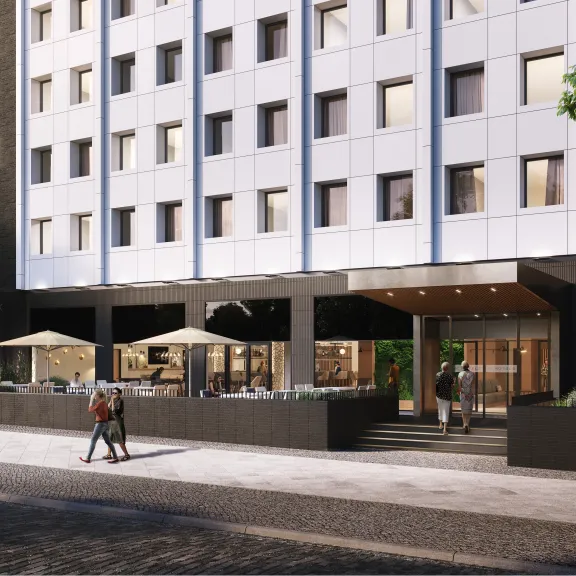 Frontansicht des Hotels 