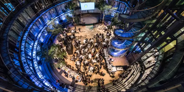 Blog BerlinMeetings, Berlin Science Congresses, World Health Summit Night, guests in the hall from above