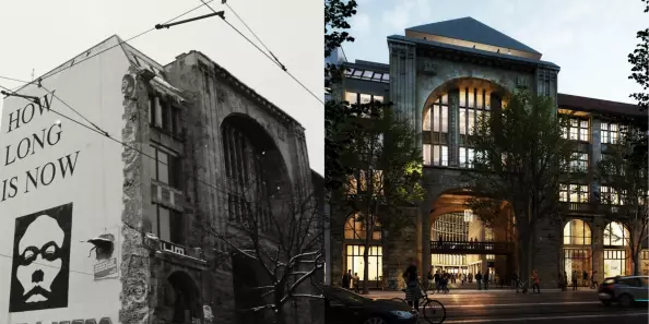Collage vom Kunsthaus Tacheles auf der linken Seite und dem Fotografiska auf der rechten Seite