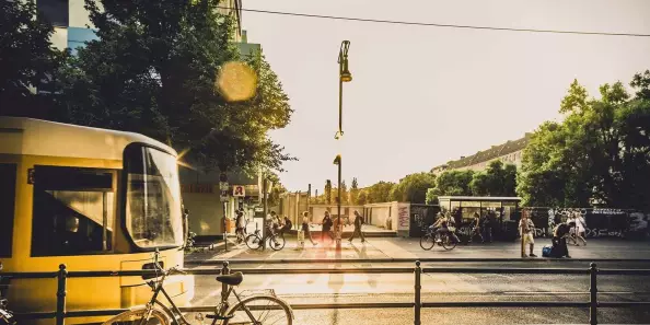 Pedestrians On Street In City