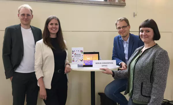 Robert Luft, Alexander Serbe, Nathalie Ullrich und Michelle Fröhlich vom Berlin Convention Office