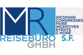 Logo von MR Reisebüro GmbH mit blauem und grauem Text auf weißem Hintergrund