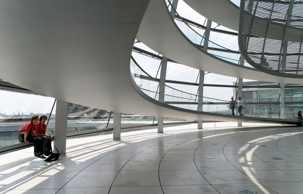Berlin, Blick in die Kuppel des Deutschen Bundestages, des früheren Reichstagsgebäudes