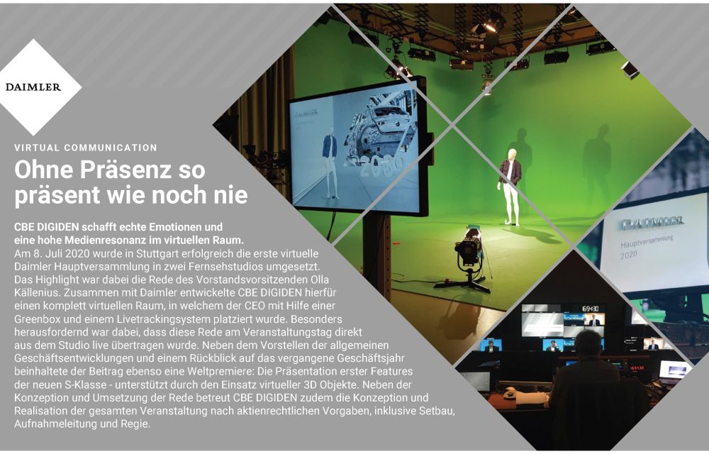 Virtuelle Daimler Hauptversammlung in zwei Fernsehstudios