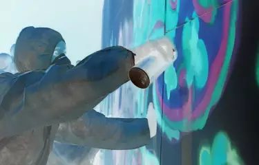 Meeting Guide Berlin, timebandits, Graffiti Event, Sprayer, Mural, Schutzanzug, Spraydose