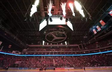 Ice hockey stadium with lighting 