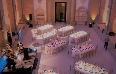 Gala Dinner in der Basilika, Bode-Museum (Beispielbestuhlung)