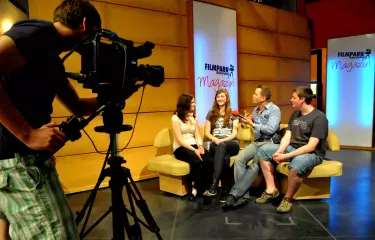Meeting Guide Berlin, Filmpark Babelsberg Making TV Teambuidling, Interviewsituation
