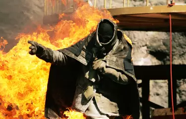 Meeting Guide Berlin, Teambuilding Filmpark Babelsberg, Stuntman beim Stuntworkshop