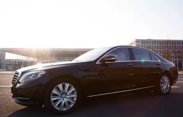 Mercedes-Benz S-class in front of BER