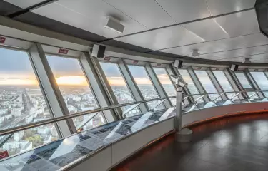 Observation platform of the TV tower  overlooking Berlin 