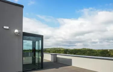 Rooftop terrace of the event location Hub27