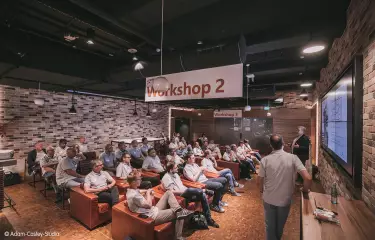 Workshop situation in one of the foyers of the Verti Music Hall