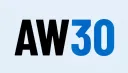 AW30 logo with "AW" in black and "30" in blue on a light background.