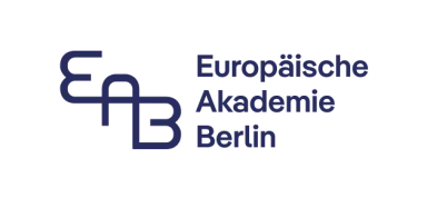 Europäische Akademie Berlin logo with stylized EAB initials.
