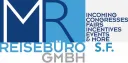 Logo von MR Reisebüro GmbH mit blauem Schriftzug und Zusatzinformationen.