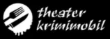 Logo mit Messer und Gabel neben dem Text „theater krimimobil“ auf schwarzem Hintergrund.