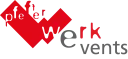 pfifffer werk events logo with red and gray text and geometric shapes