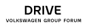 Logo mit dem Text "DRIVE Volkswagen Group Forum" in schwarzer Schrift auf weißem Hintergrund.
