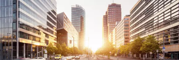 Berlin Potsdamer Platz Skyline at Sunrise