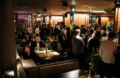 Event at night in the foyer