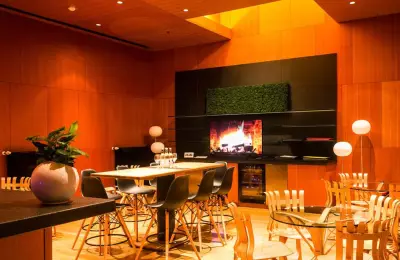 The cosy Gehry Lounge at AXICA