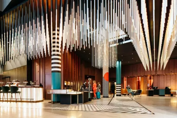 Blog Berlin Meetings, Bauhaus Architectural Highlights, Lobby Interior Hotel Pullman Berlin Schweizerhof
