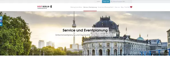 Screenshot von Startseite Service und Eventplanung