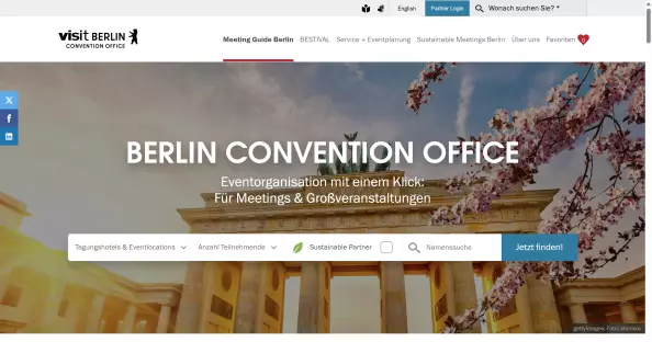 Screenshot von Startseite Meeting Guide Berlin